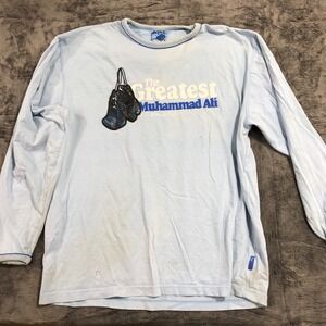 Platinum FUBU Long Sleeve T-Shirt Mens XL Blue Fair  Vtg Streetwear Muhammad Ali